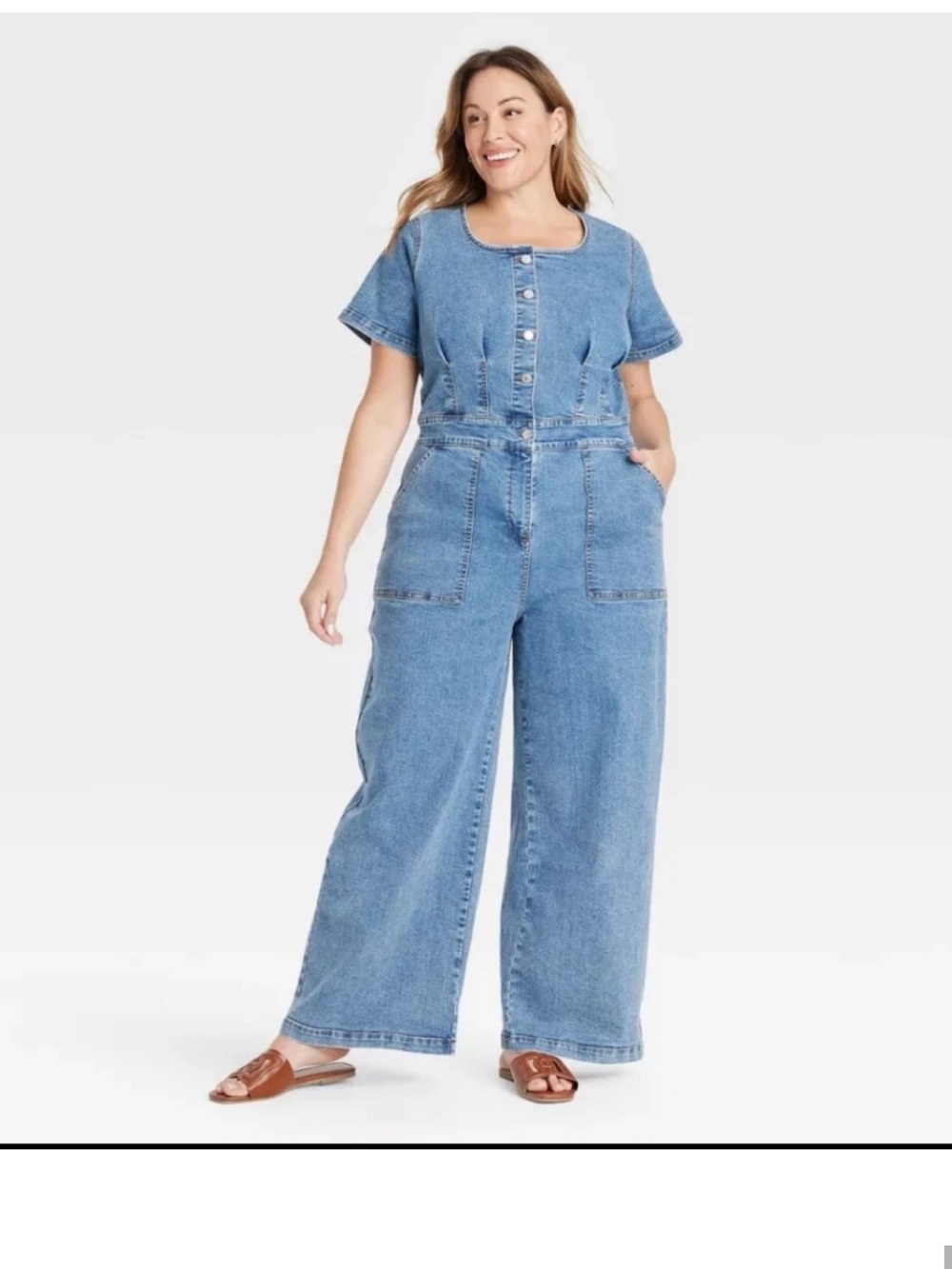 Ava & Viv Women’s Button up Jump Suit NWT - Picture 3 of 9